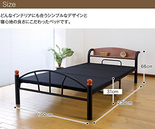 Amazon｜木製棚付き極太アイアンベッド シングルサイズ シングル
